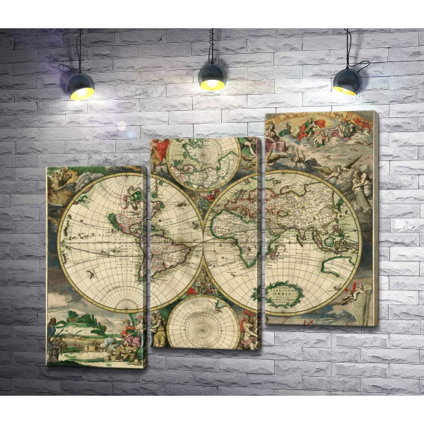 Карта мира в 1689 году от голландского картографа Герарда Ван Шагена (Gerrit van Schagen)
