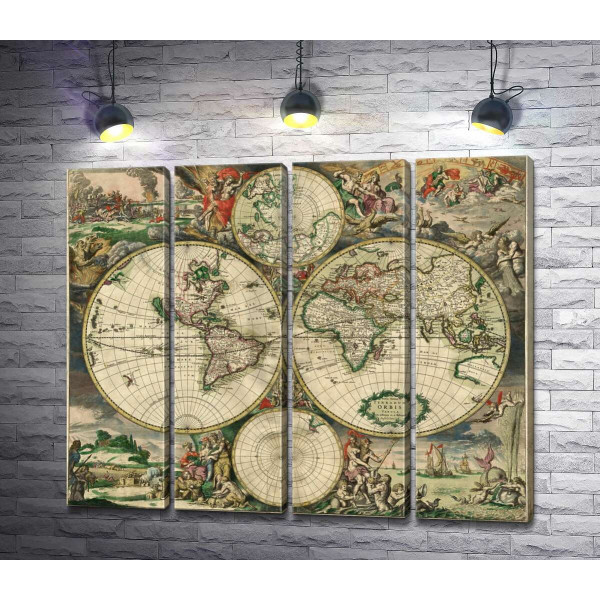 Карта світу в 1689 році від голландського картографа Герарда Ван Шагена (Gerrit van Schagen)