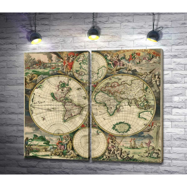 Карта світу в 1689 році від голландського картографа Герарда Ван Шагена (Gerrit van Schagen)