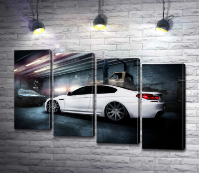 Белый блеск автомобиля BMW M6 Gran Coupé