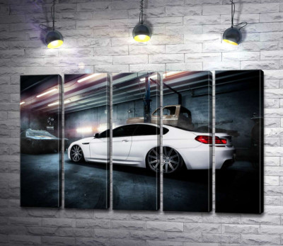 Белый блеск автомобиля BMW M6 Gran Coupé