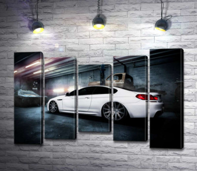 Белый блеск автомобиля BMW M6 Gran Coupé