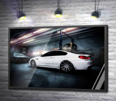 Постер "Білий блиск автомобіля BMW M6 Gran Coupé"