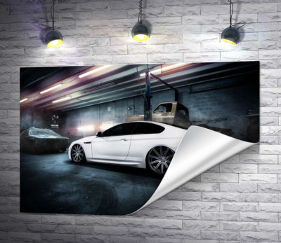 Белый блеск автомобиля BMW M6 Gran Coupé