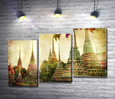Модульная картина "Храмовый комплекс Ват Пхо (Wat Pho) в Бангкоке"