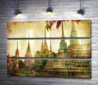 Модульная картина "Храмовый комплекс Ват Пхо (Wat Pho) в Бангкоке"
