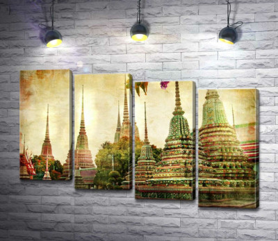 Модульна картина "Храмовий комплекс Ват Пхо (Wat Pho) в Бангкоці "