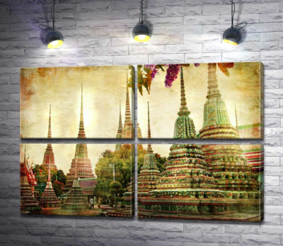 Модульна картина "Храмовий комплекс Ват Пхо (Wat Pho) в Бангкоці "