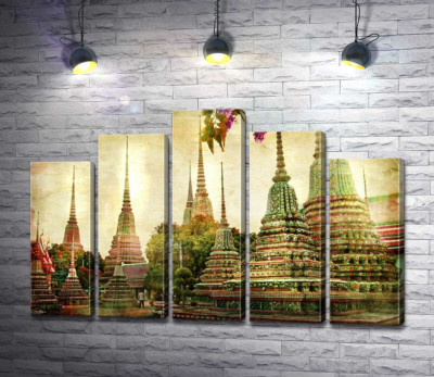 Модульная картина "Храмовый комплекс Ват Пхо (Wat Pho) в Бангкоке"