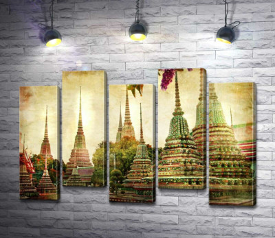 Модульна картина "Храмовий комплекс Ват Пхо (Wat Pho) в Бангкоці "
