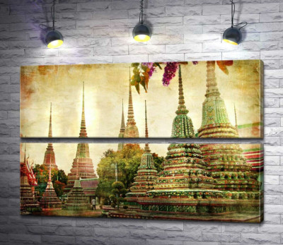 Модульна картина "Храмовий комплекс Ват Пхо (Wat Pho) в Бангкоці "