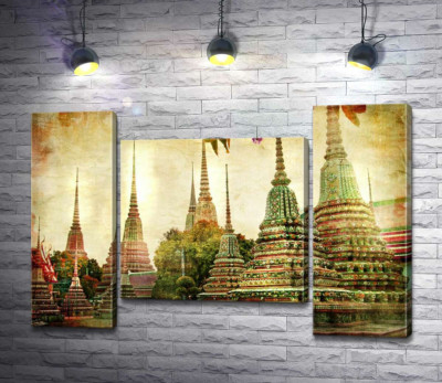 Модульная картина "Храмовый комплекс Ват Пхо (Wat Pho) в Бангкоке"