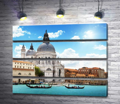 Модульна картина "Шедевр барокко, собор Санта-Марія-делла-Салуте (Basilica di Santa Maria della Salute), височить над Гранд-каналом (Canal Grande)"