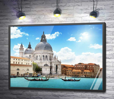 Постер "Шедевр барокко, собор Санта-Мария-делла-Салуте (Basilica di Santa Maria della Salute), возвышается над Гранд-каналом (Canal Grande)"