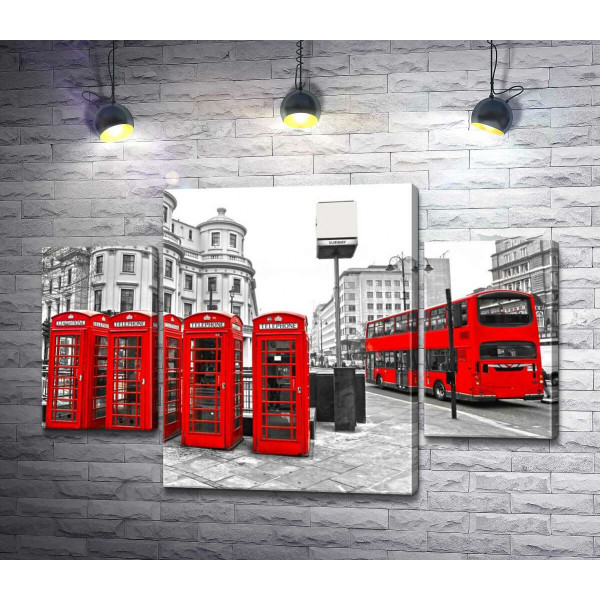 Яркие символы Лондона: телефонная будка и автобус