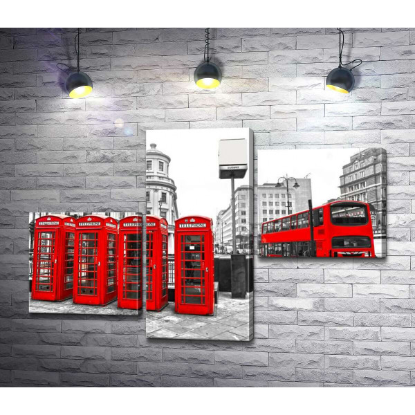Яскраві символи Лондона: телефонна будка та автобус