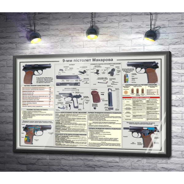 Учебный плакат пистолета Макарова