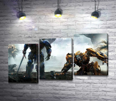 Модульная картина "Автоботы Оптимус Прайм (Optimus Prime) и Бамблби (Bumblebee) – герои фильма "Трансформеры" (Transformers)"