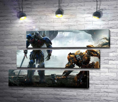 Модульна картина "Автоботи Оптімус Прайм (Optimus Prime) та  Бамблбі (Bumblebee) - герої фільму "Трансформери" (Transformers)"