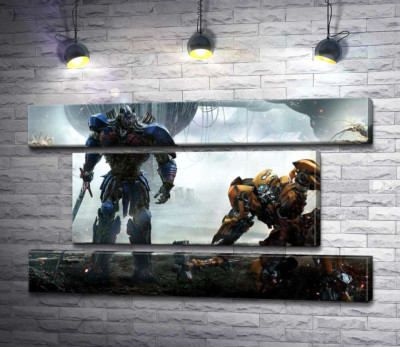 Модульная картина "Автоботы Оптимус Прайм (Optimus Prime) и Бамблби (Bumblebee) – герои фильма "Трансформеры" (Transformers)"