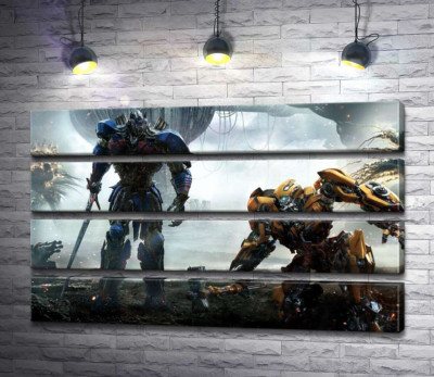 Модульная картина "Автоботы Оптимус Прайм (Optimus Prime) и Бамблби (Bumblebee) – герои фильма "Трансформеры" (Transformers)"