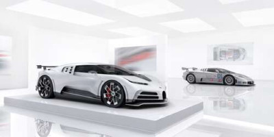 Белый блеск спортивного автомобиля Бугатти (Bugatti Centodieci)