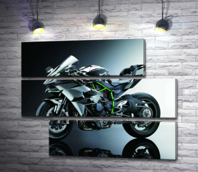 Чорний блиск мотоцикла Kawasaki Ninja