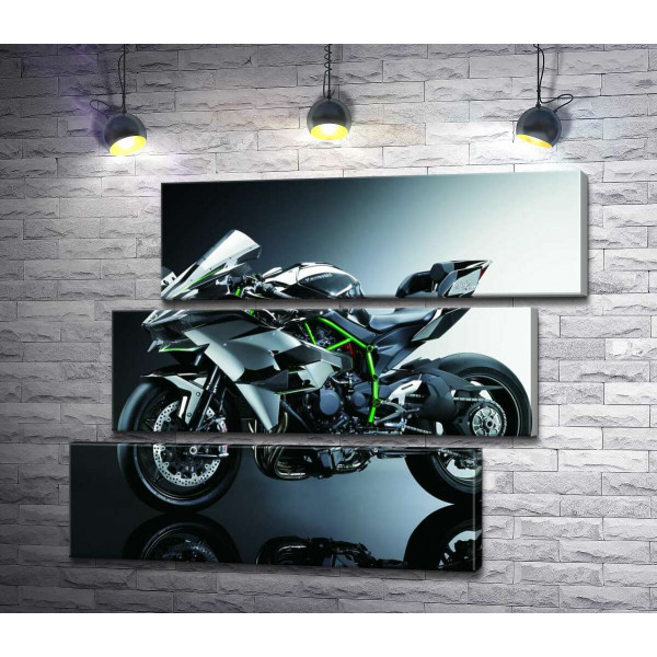 Чорний блиск мотоцикла Kawasaki Ninja