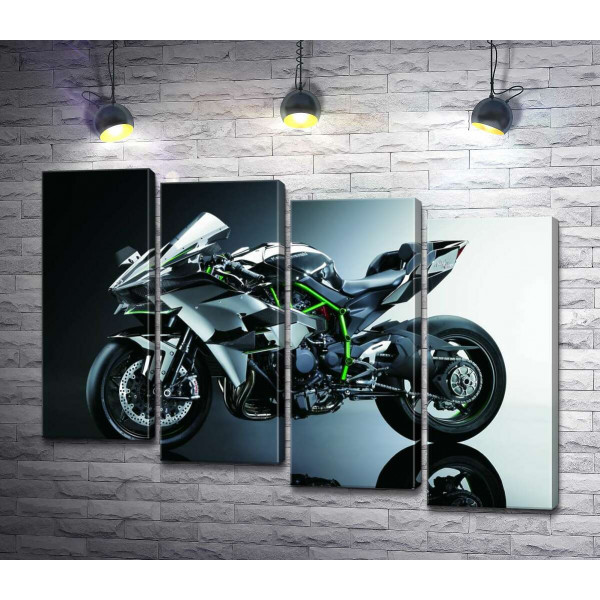 Черный блеск мотоцикла Kawasaki Ninja