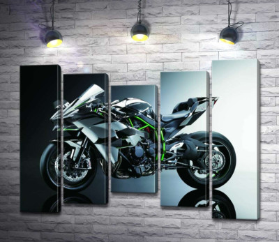 Чорний блиск мотоцикла Kawasaki Ninja