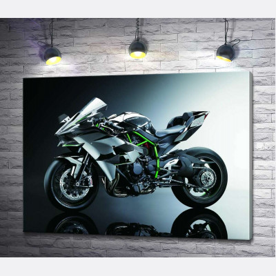 Чорний блиск мотоцикла Kawasaki Ninja