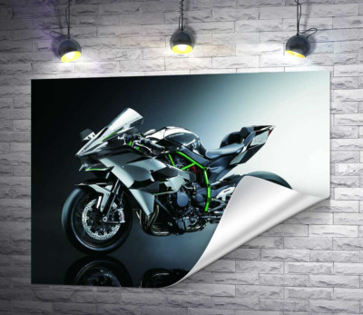 Чорний блиск мотоцикла Kawasaki Ninja
