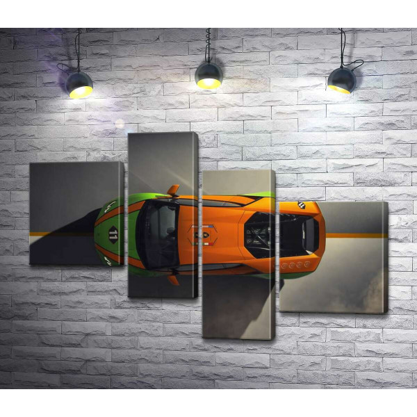 Помаранчево-зелена яскравість ексклюзивної моделі  автомобіля Ламборгіні (Lamborghini Huracan Evo GT Celebration)