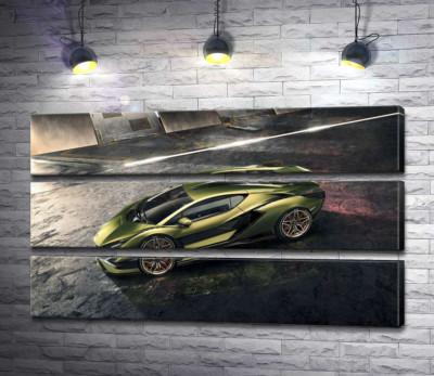 Модульна картина "Автомобіль супергібрид Ламборгіні (Lamborghini Sian)"