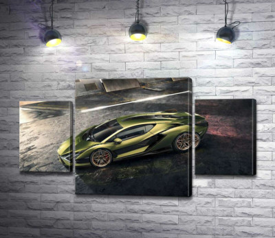 Модульна картина "Автомобіль супергібрид Ламборгіні (Lamborghini Sian)"