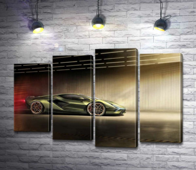 Зелений блиск автомобіля Ламборгіні (Lamborghini Sian)
