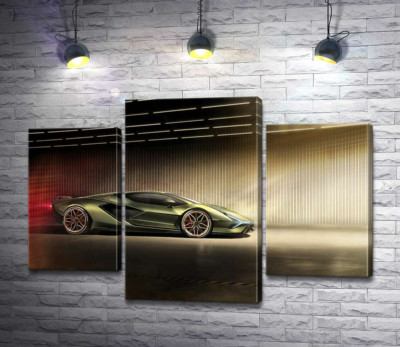Зелений блиск автомобіля Ламборгіні (Lamborghini Sian)