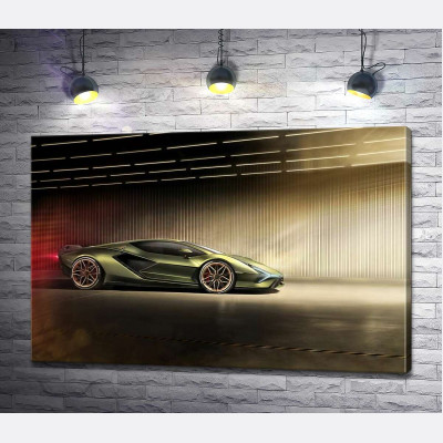 Зелений блиск автомобіля Ламборгіні (Lamborghini Sian)
