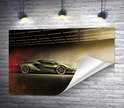 Зелений блиск автомобіля Ламборгіні (Lamborghini Sian)