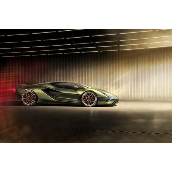 Зелений блиск автомобіля Ламборгіні (Lamborghini Sian)