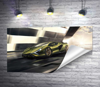 Блискавична швидкість супергібриду автомобіля Ламборгіні (Lamborghini Sian)