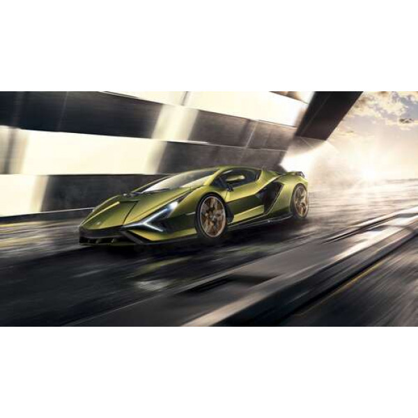 Блискавична швидкість супергібриду автомобіля Ламборгіні (Lamborghini Sian)