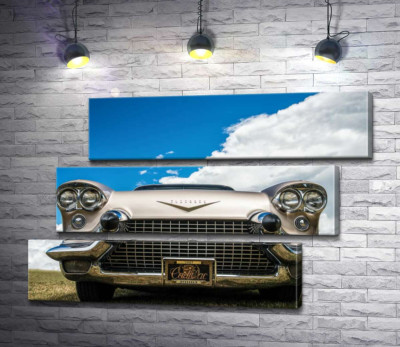 Модульная картина "Золотое покрытие автомобиля Кадиллак (Cadillac Eldorado Seville) 1957 года"