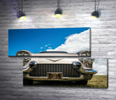 Модульна картина "Золоте покриття автомобіля Кадилак (Cadillac Eldorado Seville) 1957 року"