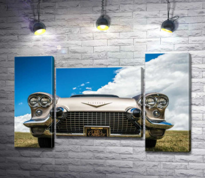 Модульна картина "Золоте покриття автомобіля Кадилак (Cadillac Eldorado Seville) 1957 року"