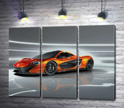 Модульная картина "Янтарный блеск спортивного автомобиля McLaren P1"