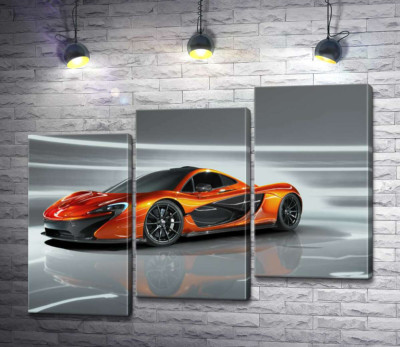 Модульна картина "Бурштиновий блиск спортивного автомобіля McLaren P1"