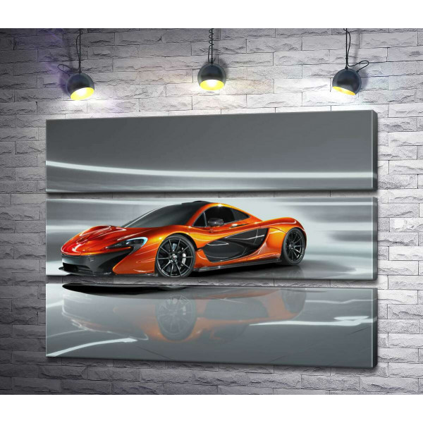 Янтарный блеск спортивного автомобиля McLaren P1