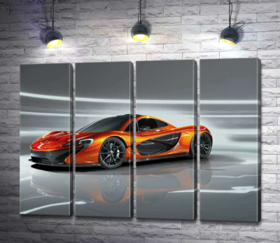 Модульна картина "Бурштиновий блиск спортивного автомобіля McLaren P1"