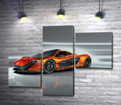 Модульна картина "Бурштиновий блиск спортивного автомобіля McLaren P1"